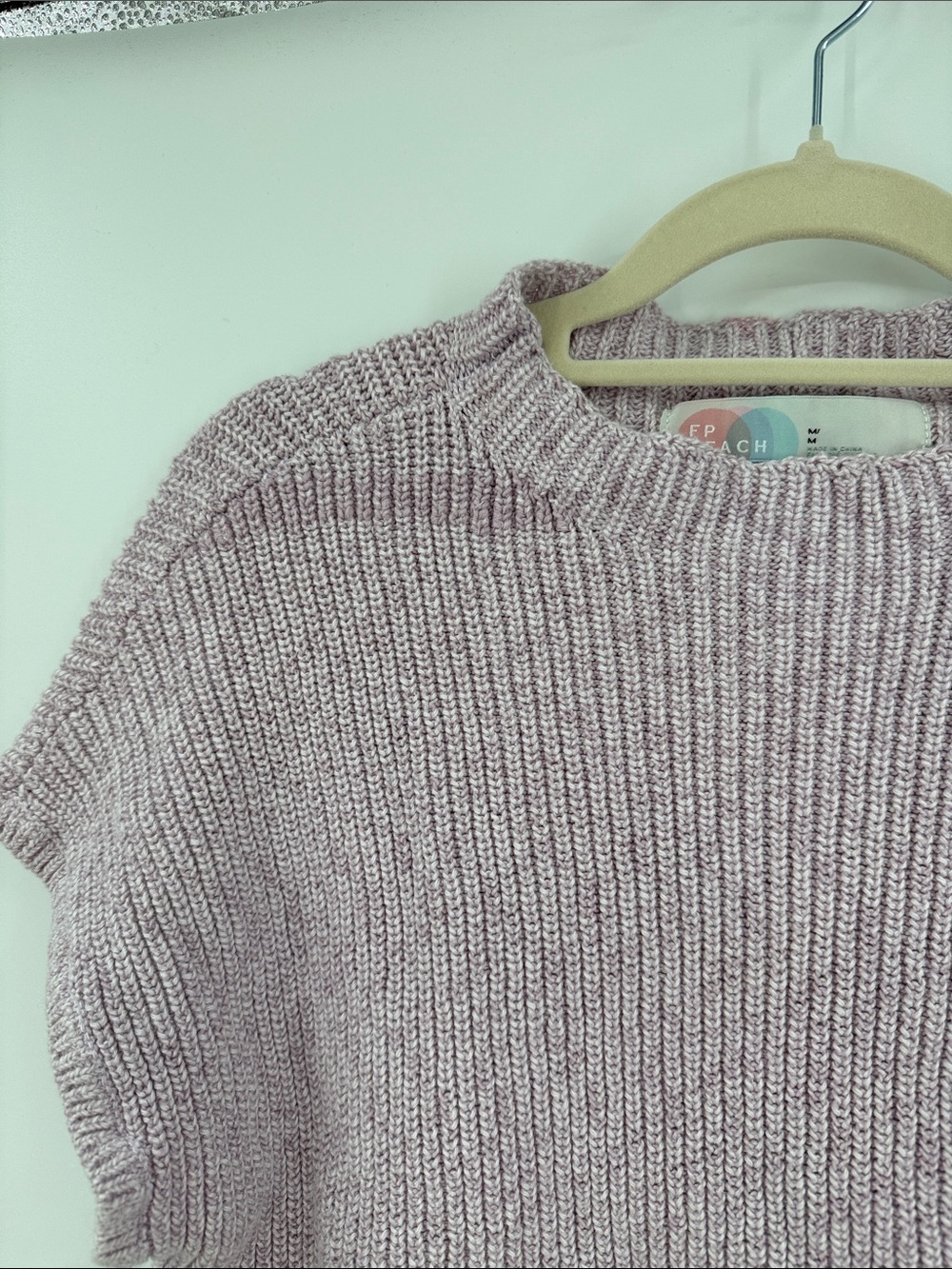Free People Beach Freya Sweater Set Top Only | Lavender | Medium - Picture 8 of 9